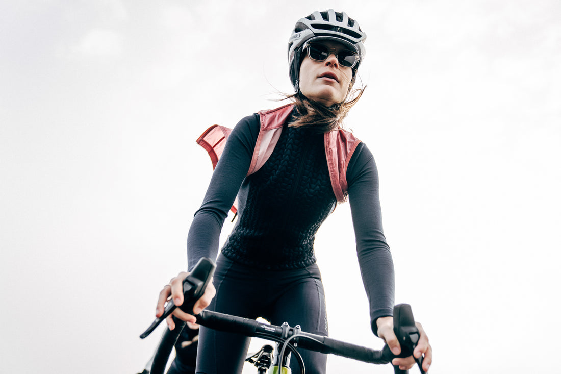 Café du Cycliste Irma Women's Long Sleeve Merino Cycling Jersey Radtrikot Navy