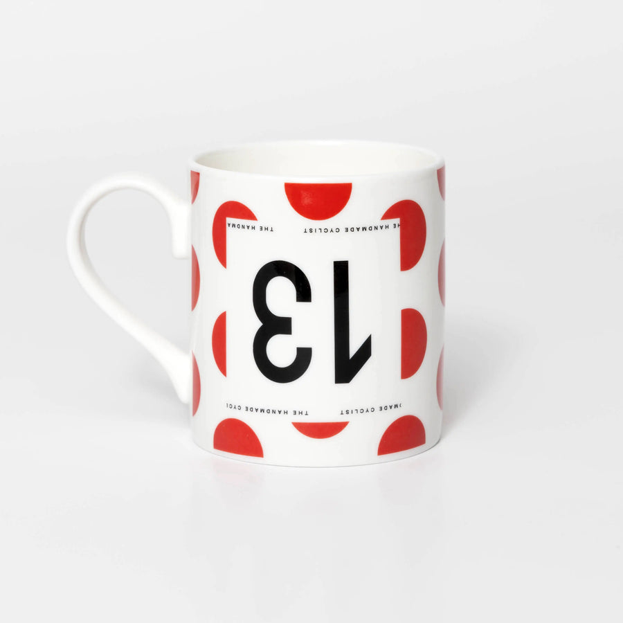 Handmade Cyclist Dossard 13 KOM Mug Tasse