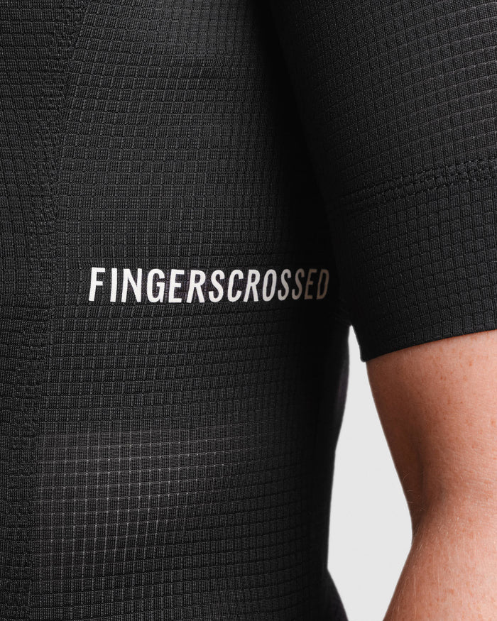 Fingercrossed Road Jersey Super Light Plus Women Radtrikot Black