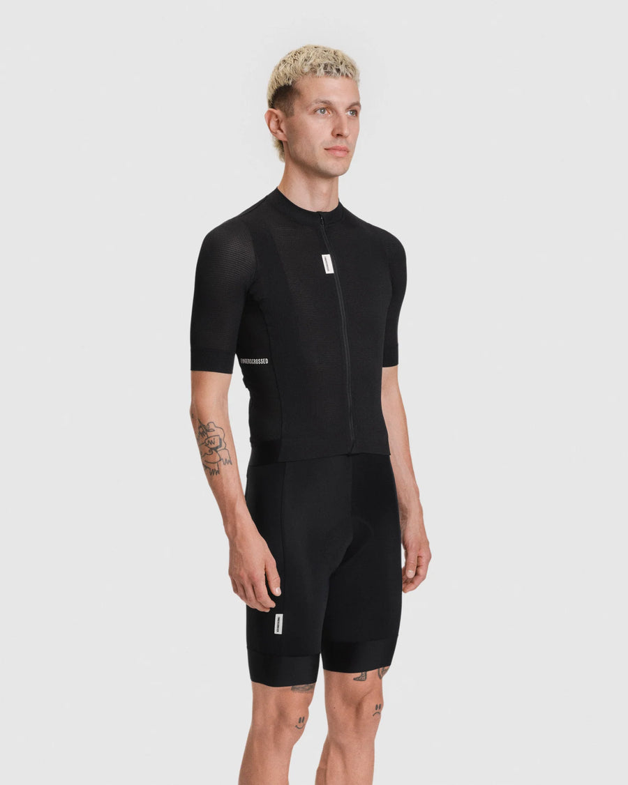 Fingercrossed Road Jersey Super Light Plus Men Radtrikot Black