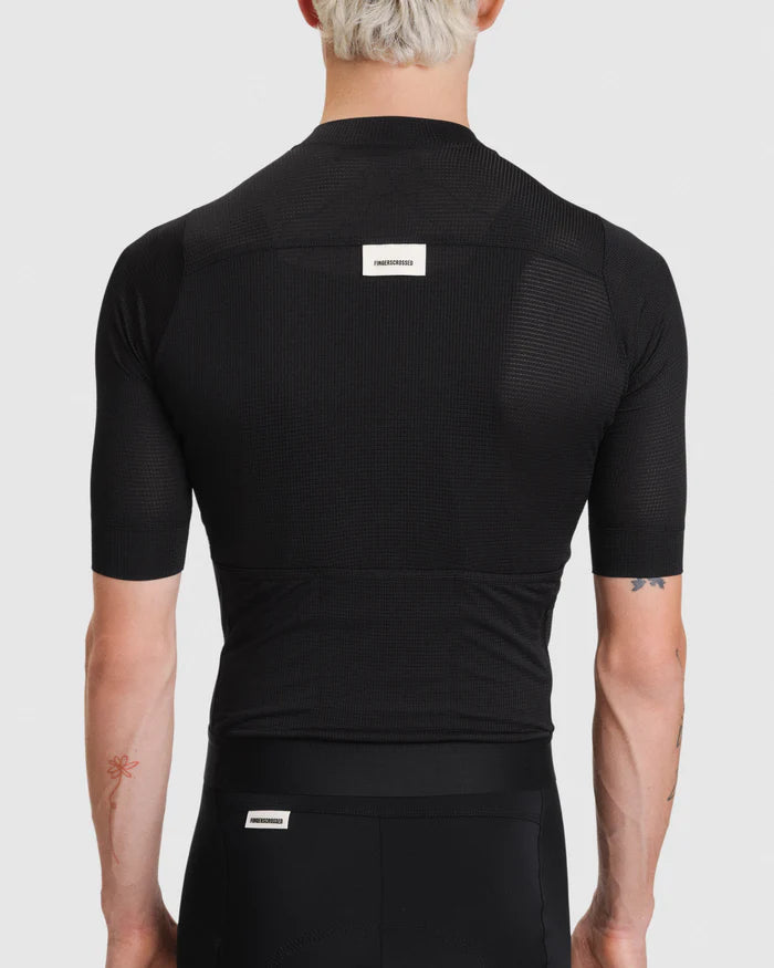 Fingercrossed Road Jersey Super Light Plus Men Radtrikot Black