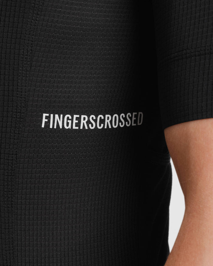 Fingercrossed Road Jersey Super Light Plus Men Radtrikot Black