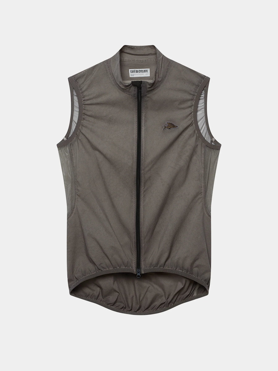 Café du Cycliste Edith Men's Cycling Gilet Windweste Charcoal