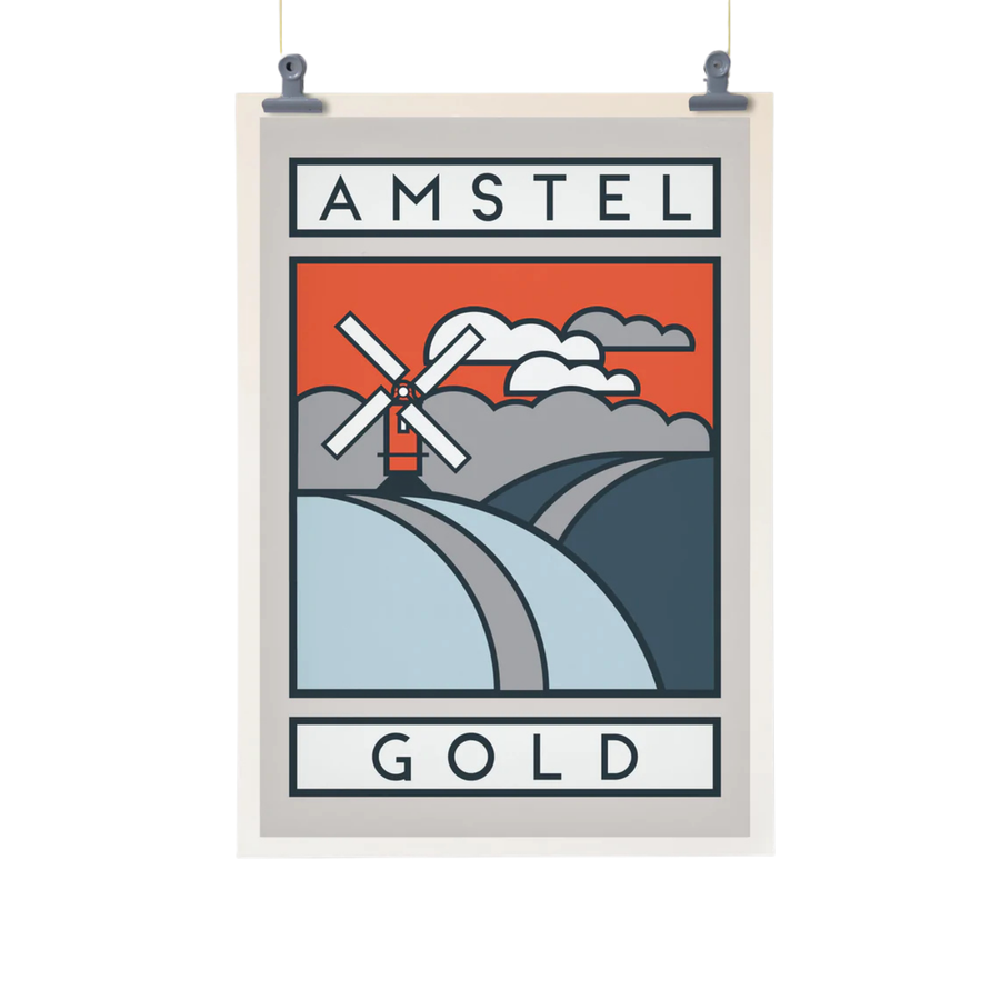 Handmade Cyclist Amstel Gold Cycling Art Print