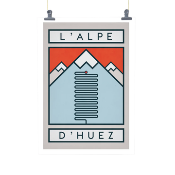Handmade Cyclist L'Alpe d'Huez Cycling Art Print