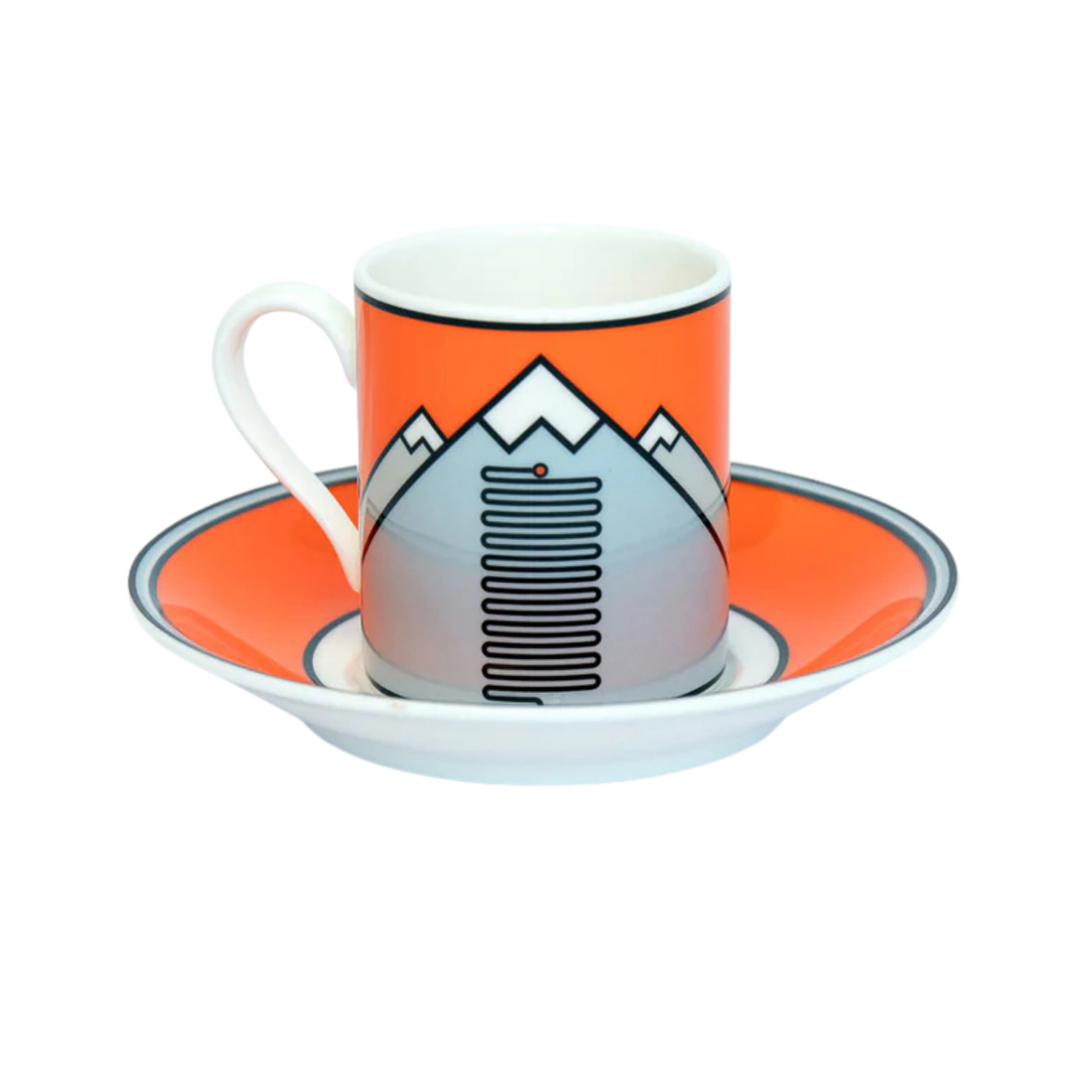 Handmade Cyclist L'Alpe d'Huez Espressotasse & Untertasse