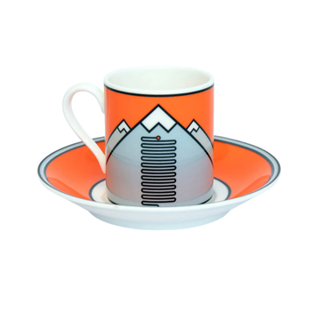 Handmade Cyclist L'Alpe d'Huez Espressotasse & Untertasse
