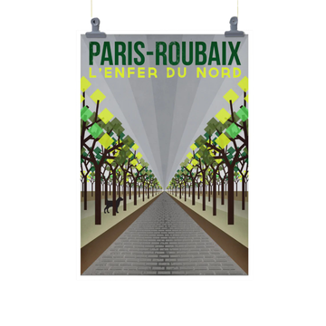 Handmade Cyclist L'Enfer du Nord: Paris Roubaix Cycling Art Print