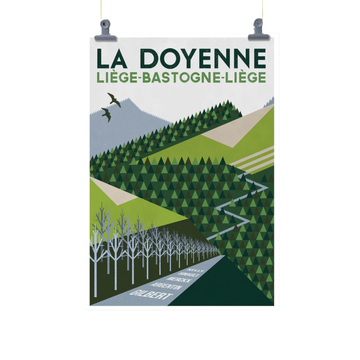Handmade Cyclist La Doyenne: Liege-Bastogne-Liege Cycling Art Print
