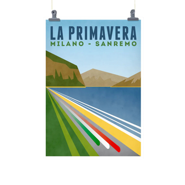 Handmade Cyclist La Primavera: Milano - San Remo Cycling Art Print