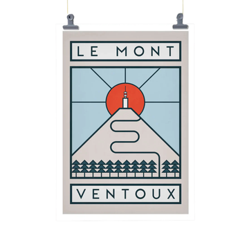 Handmade Cyclist Le Mont Ventoux Cycling Art Print