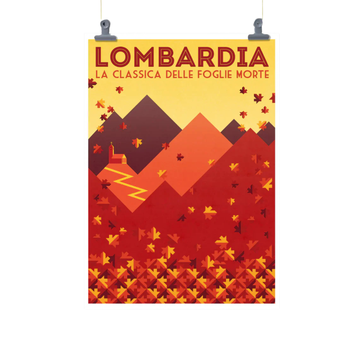 Handmade Cyclist Lombardia: Das Rennen der fallenden Blätter Cycling Art Print