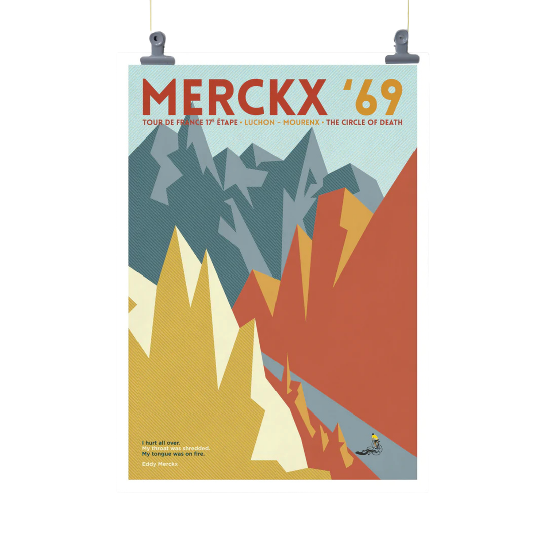 Handmade Cyclist Merckx 69 Cycling Art Print