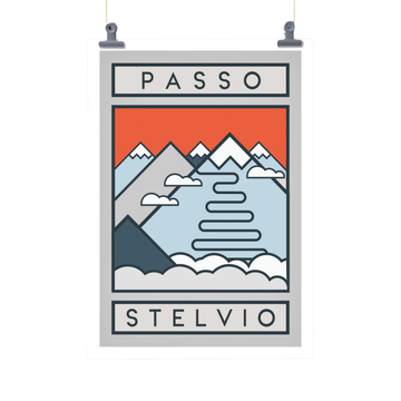 Handmade Cyclist Passo Stelvio Cycling Art Print