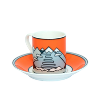 Handmade Cyclist Passo Stelvio Espressotasse & Untertasse