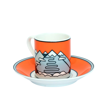 Handmade Cyclist Passo Stelvio Espressotasse & Untertasse