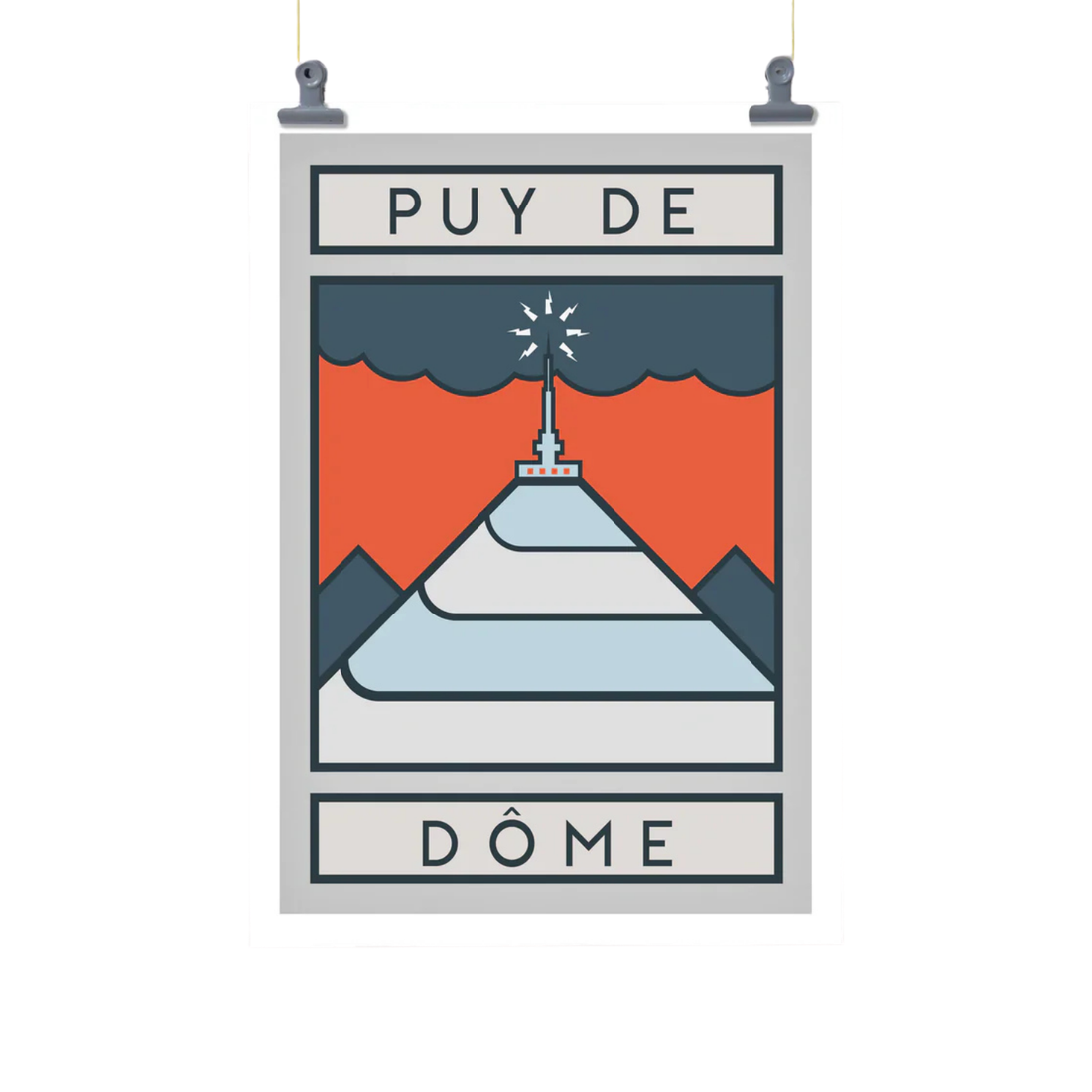 Handmade Cyclist Puy de Dôme Cycling Art Print