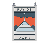 Handmade Cyclist Puy de Dôme Cycling Art Print