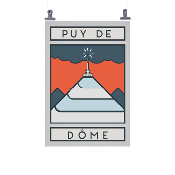 Handmade Cyclist Puy de Dôme Cycling Art Print