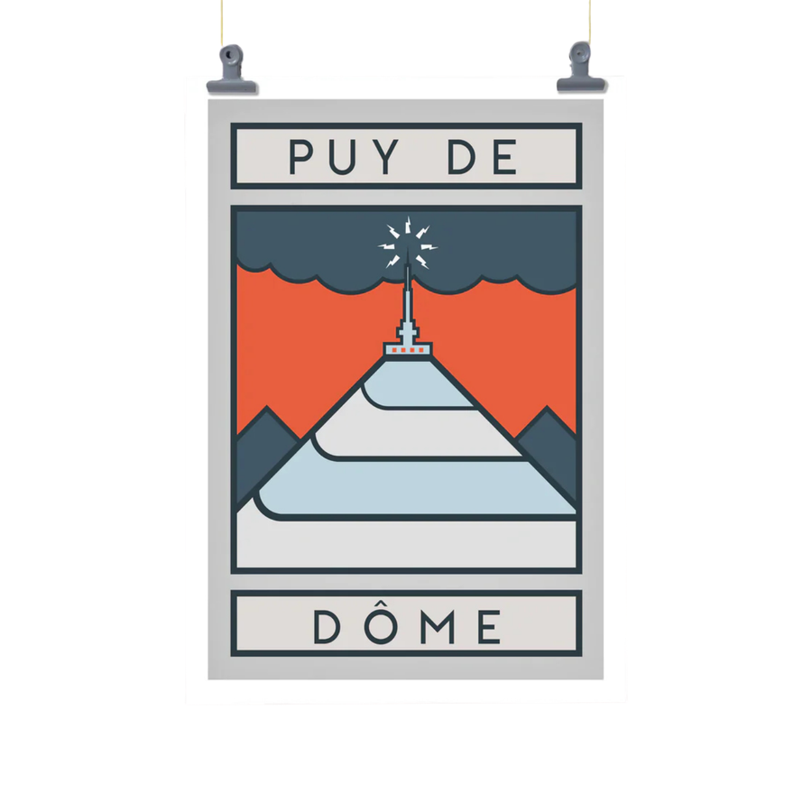 Handmade Cyclist Puy de Dôme Cycling Art Print