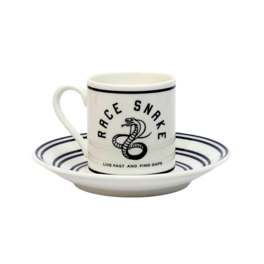 Handmade Cyclist Race Snake Espressotasse & Untertasse