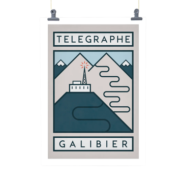 Handmade Cyclist Telegraphe Galibier Cycling Art Print