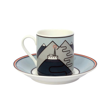 Handmade Cyclist Telegraphe Galibier Espressotasse & Untertasse