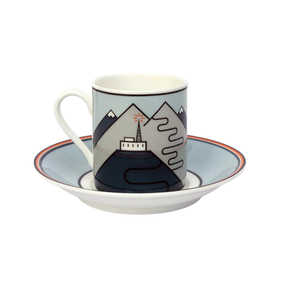 Handmade Cyclist Telegraphe Galibier Espressotasse & Untertasse
