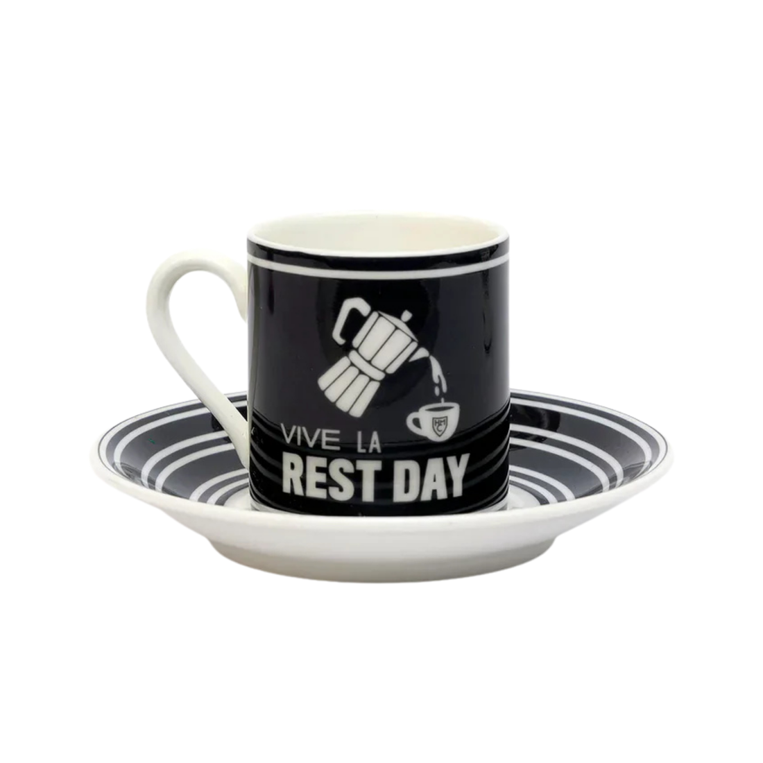 Handmade Cyclist Vive la Rest Day Espressotasse & Untertasse