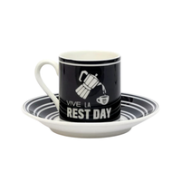 Handmade Cyclist Vive la Rest Day Espressotasse & Untertasse