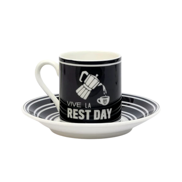 Handmade Cyclist Vive la Rest Day Espressotasse & Untertasse