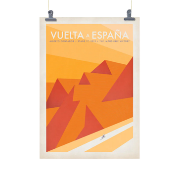 Handmade Cyclist Vuelta a España Cycling Art Print