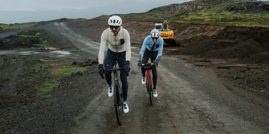 Café du Cycliste Ingrid Men's Microfleece Cycling Jersey Long Sleeve Radtrikot langarm Pearl Grey