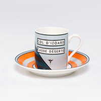 Handmade Cyclist Le Col d'Izoard Espressotasse & Untertasse