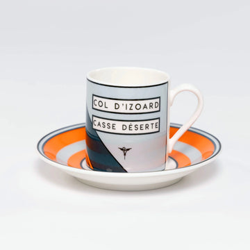 Handmade Cyclist Le Col d'Izoard Espressotasse & Untertasse