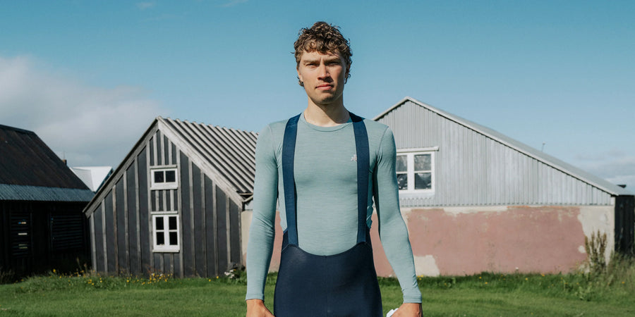 Café du Cycliste Judith Men's Merino Base Layer Radunterhemd langarm Deep Water