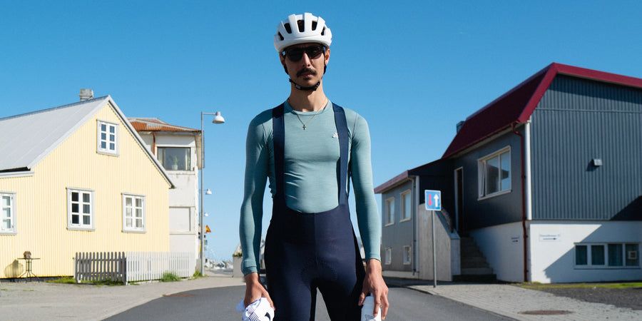 Café du Cycliste Judith Men's Merino Base Layer Radunterhemd langarm Deep Water