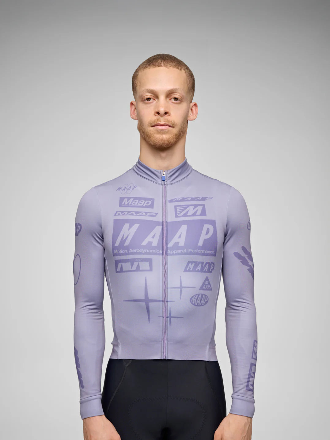 Maap Men's Drome Thermal Long Sleeve Jersey Radtrikot langarm Silver Bullet