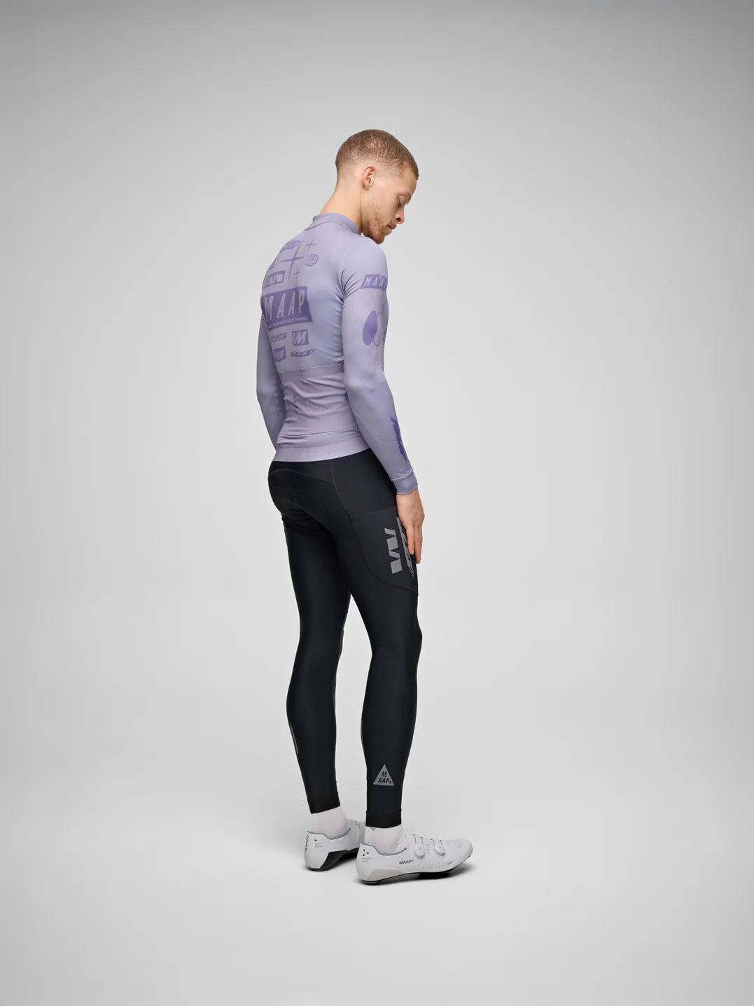 Maap Men's Drome Thermal Long Sleeve Jersey Radtrikot langarm Silver Bullet