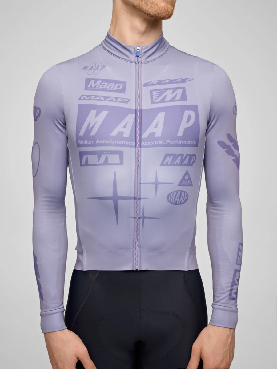 Maap Men's Drome Thermal Long Sleeve Jersey Radtrikot langarm Silver Bullet