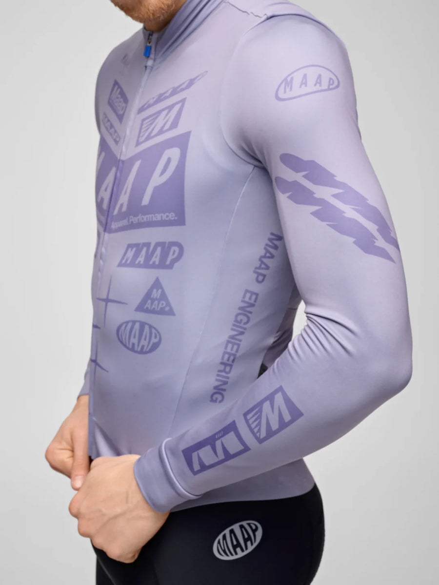 Maap Men's Drome Thermal Long Sleeve Jersey Radtrikot langarm Silver Bullet