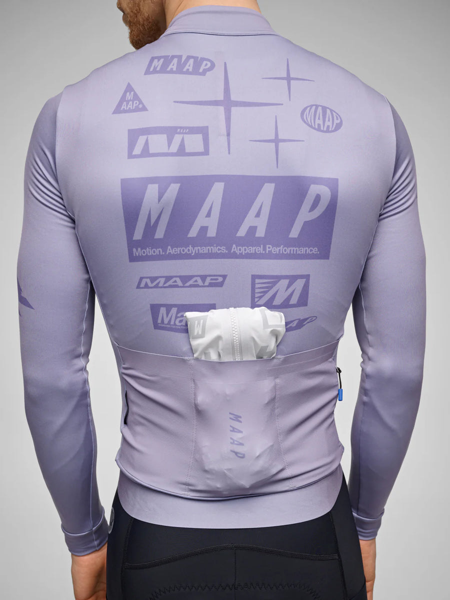 Maap Men's Drome Thermal Long Sleeve Jersey Radtrikot langarm Silver Bullet