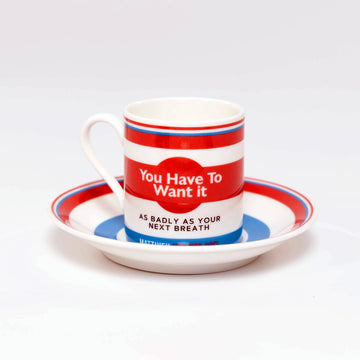 Handmade Cyclist Mathieu van Der Poel Espressotasse & Untertasse