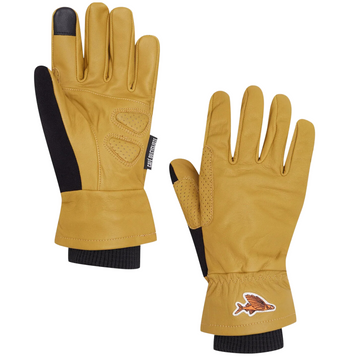 Café du Cycliste Leather Gravel Gloves Unisex Cycling Gloves Leder Fahrrad Handschuhe Mustard