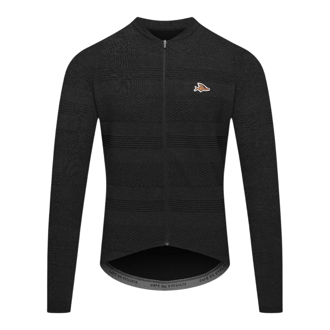 Café du Cycliste Corinne Men's Long Sleeve Three Season Textured Cycling Jersey Radtrikot Black