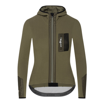 Café du Cycliste Ingrid Women's Microfleece Jersey Radtrikot langarm Moss Green