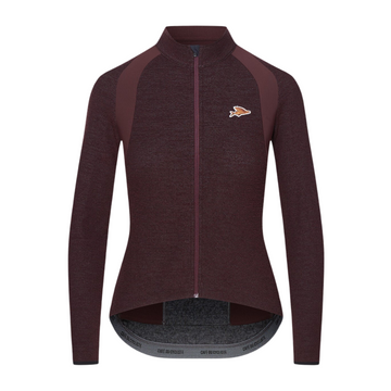 Café du Cycliste Marguerite Women's Long Sleeve Merino Cycling Jersey Radtrikot Quetsche