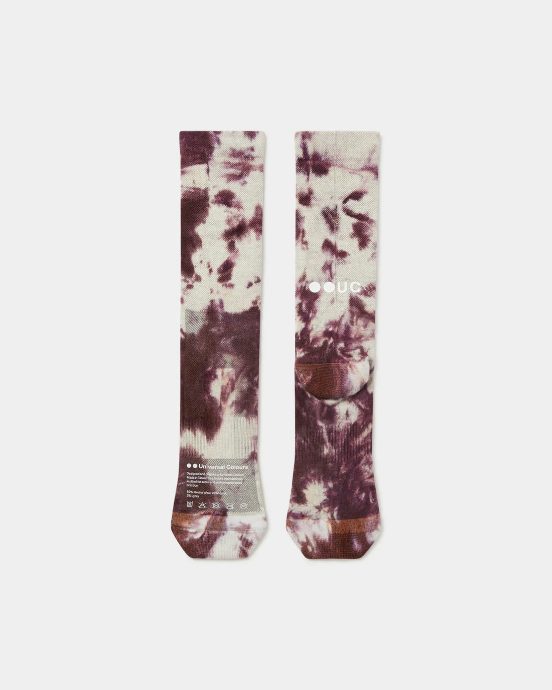 Universal Colors Spectrum Tie Dye Merino Chaussettes Mars Rouge