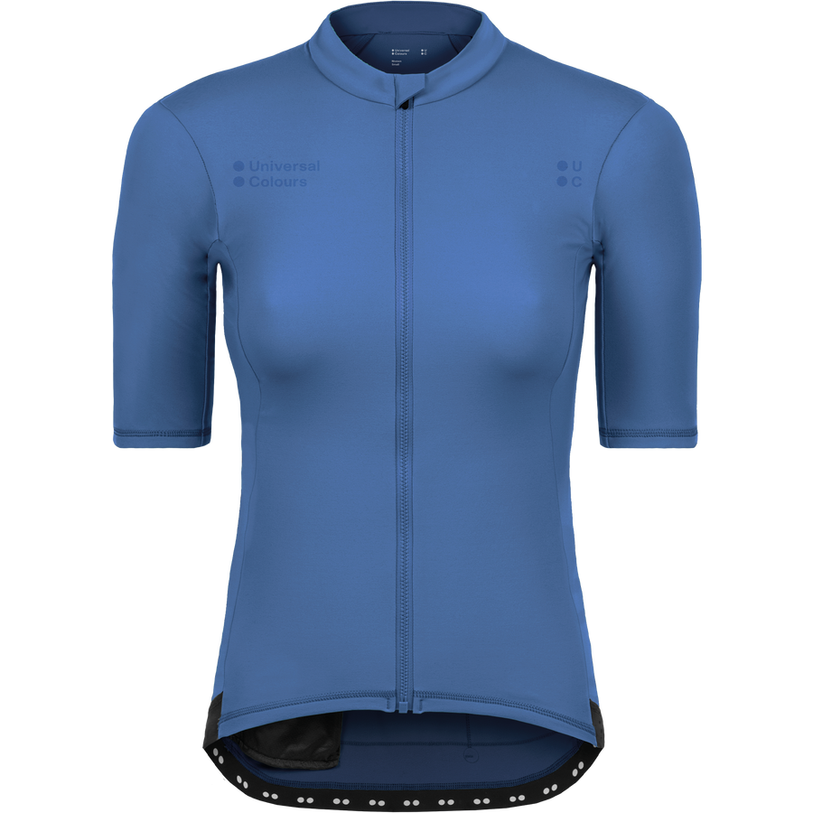 Universal Colours Mono Women’s Thermal Short Sleeve Jersey Radtrikot French Blue