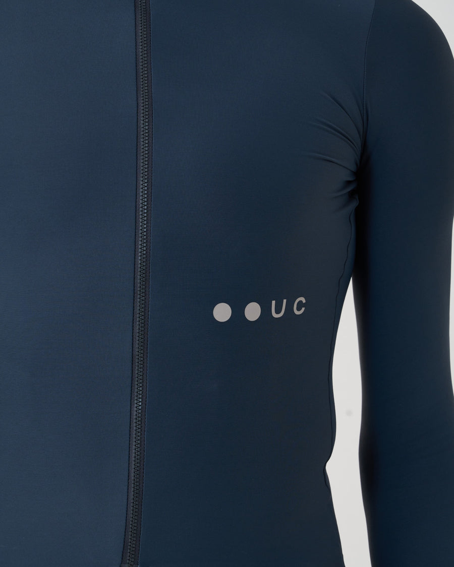 Universal Colours Mens Mono Long Sleeve Jersey Radtrikot langarm Eclipse Navy
